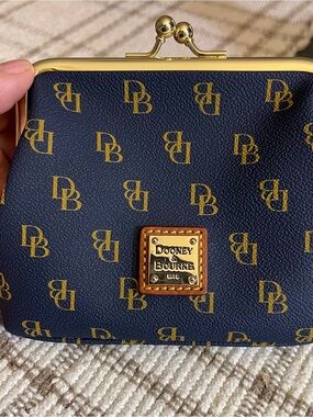 Dooney & Bourke Navy with Gold Hardware Kiss-Lock Coin Purse